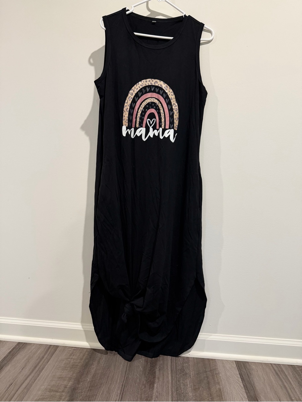 Mama Rainbow Graphic Maxi Dress - Black
